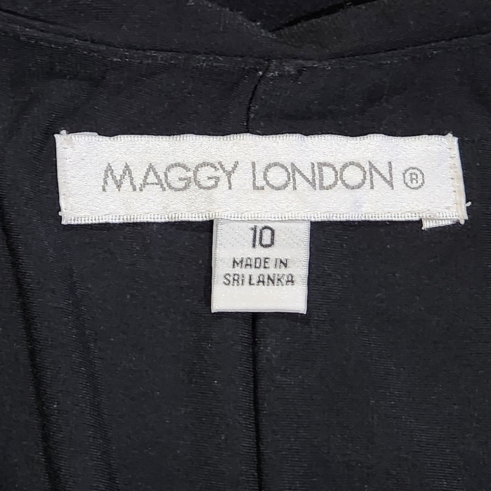 Maggy London Womens Geometric Print Blouson Dress With Fan Sleeves Size 10. - Picture 7 of 8